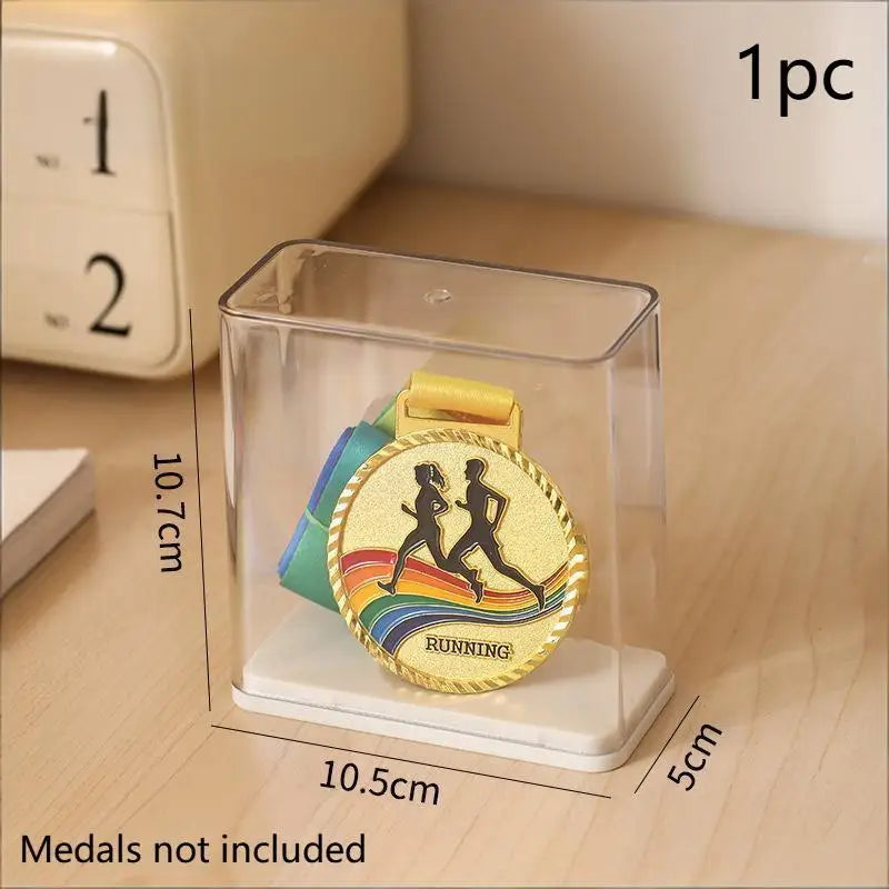 1/2pcs Medal Display Case Dustproof Storage Box for Badge Honor Trophy Showcase Stand for Home Office Gift Collection Oasis Select 1pc