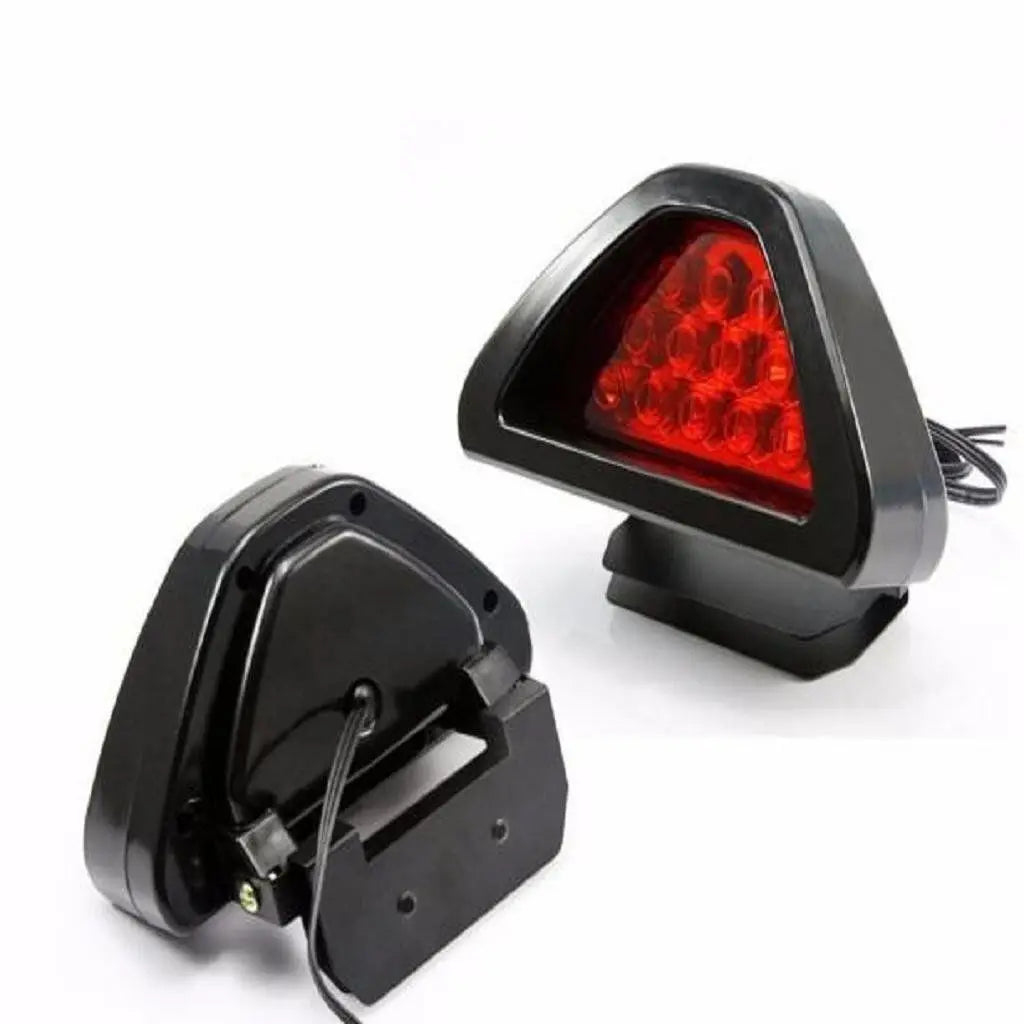 Universal 12V Car Brake Light LED F1 Triangle Tail Lamp Red Fog Light Flash Warning Bulb Motorcycle Signal Light Car Accessories Oasis Select 1PC