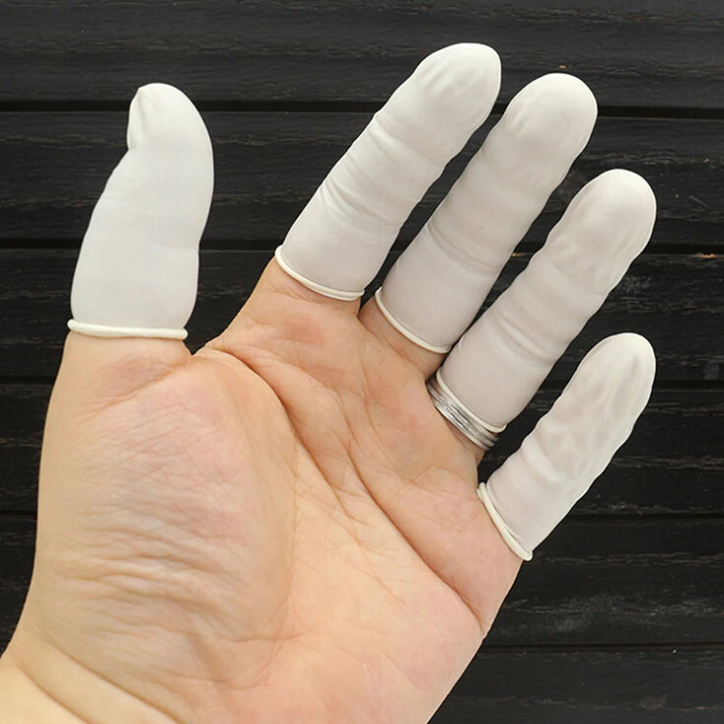 20/100Pcs Disposable Fingertips Protector Gloves Natural Rubber Non-slip Anti-static Latex Finger Cots Fingertips Durable Tool Oasis Select