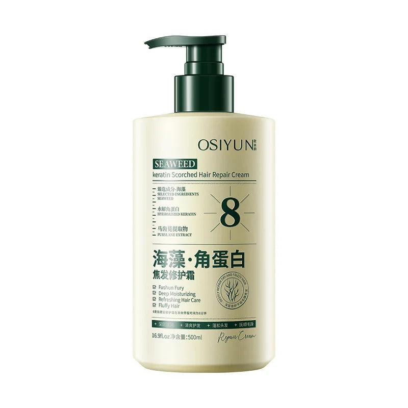 Keratin Revitalizing Cream Conditioner A Smooth and Supple Hair To Improve Dryness Targeting Perm Dyeing Damaged Hair Care Oasis Select seaweed Keratin