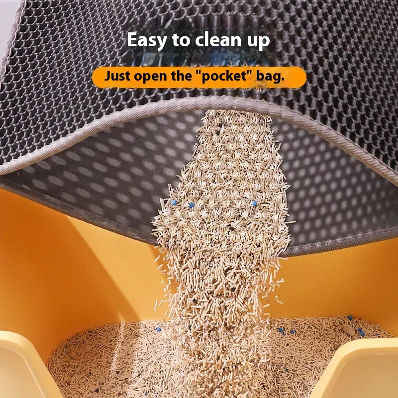 Double-Layer Filter Anti-Spillage Cat Litter Box Pad | Anti-Leakage Cat Cage Toilet Pad for Mess Control Oasis Select