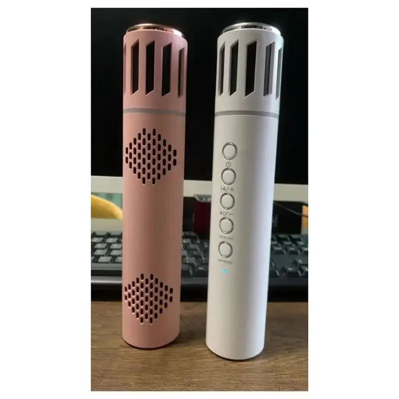 LIKE WISH Microphone Bluetooth Microphone Portable Hand-Held Colorful Light Home KTV Karaoke White Oasis Select