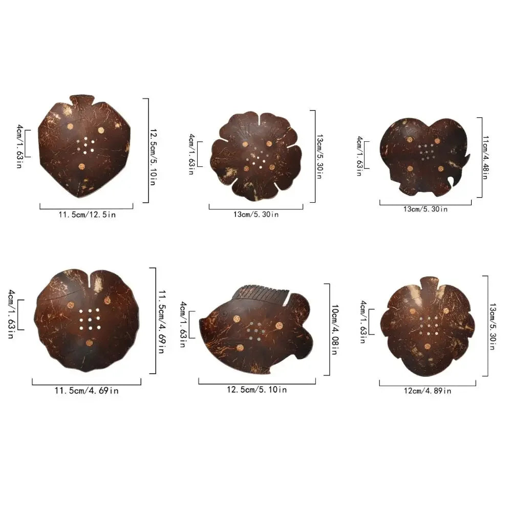 Coffee Coconut Shell Soap Holder Coconut Shell Fish Elephant Drainage Soap Dish Flower Leaf Heart Drain Tray Soap Box Oasis Select