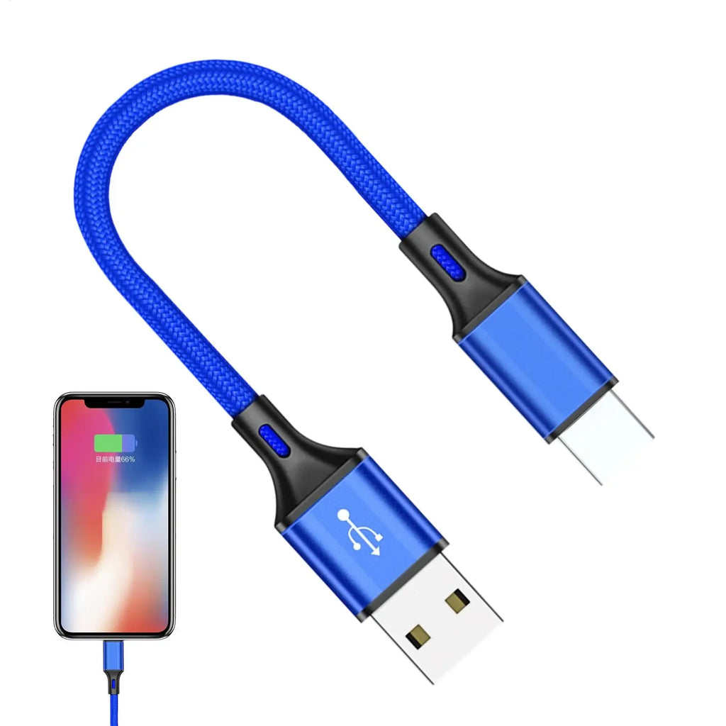 USB C Data Cable 25cm Extra Long USB C Cable Phone Charger Wire Braid Portable Data Transfer Fast Charging Nylon Charger Cord Oasis Select