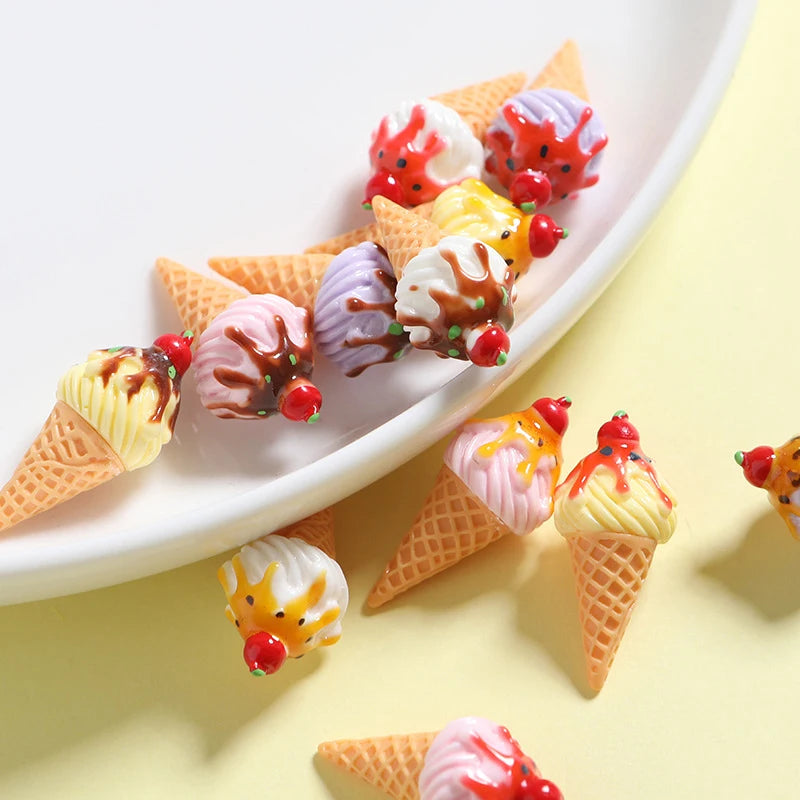 Dollhouse Miniature Ice Cream Stand Ice Cream Cone Holder Model Decor Toy Doll House Accessories Oasis Select 6PCS A2