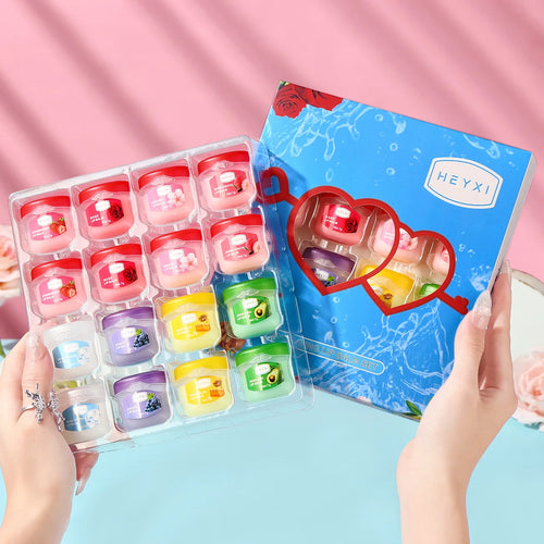 16-Piece Fruit Lip Balm Set – Moisturizing Lip Plumper Kit Fruit Lip Balm Set Oasis Select 16pcs kit