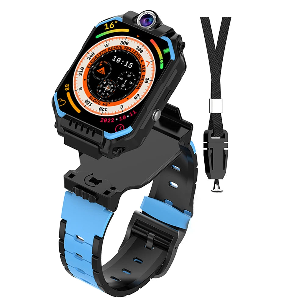 Children Smartwatch SOS Waterproof Smart Watches Students WIFI Positioning 4G Watch Kids Video Call 360 ° Rotating HD Camera Oasis Select BKBLS