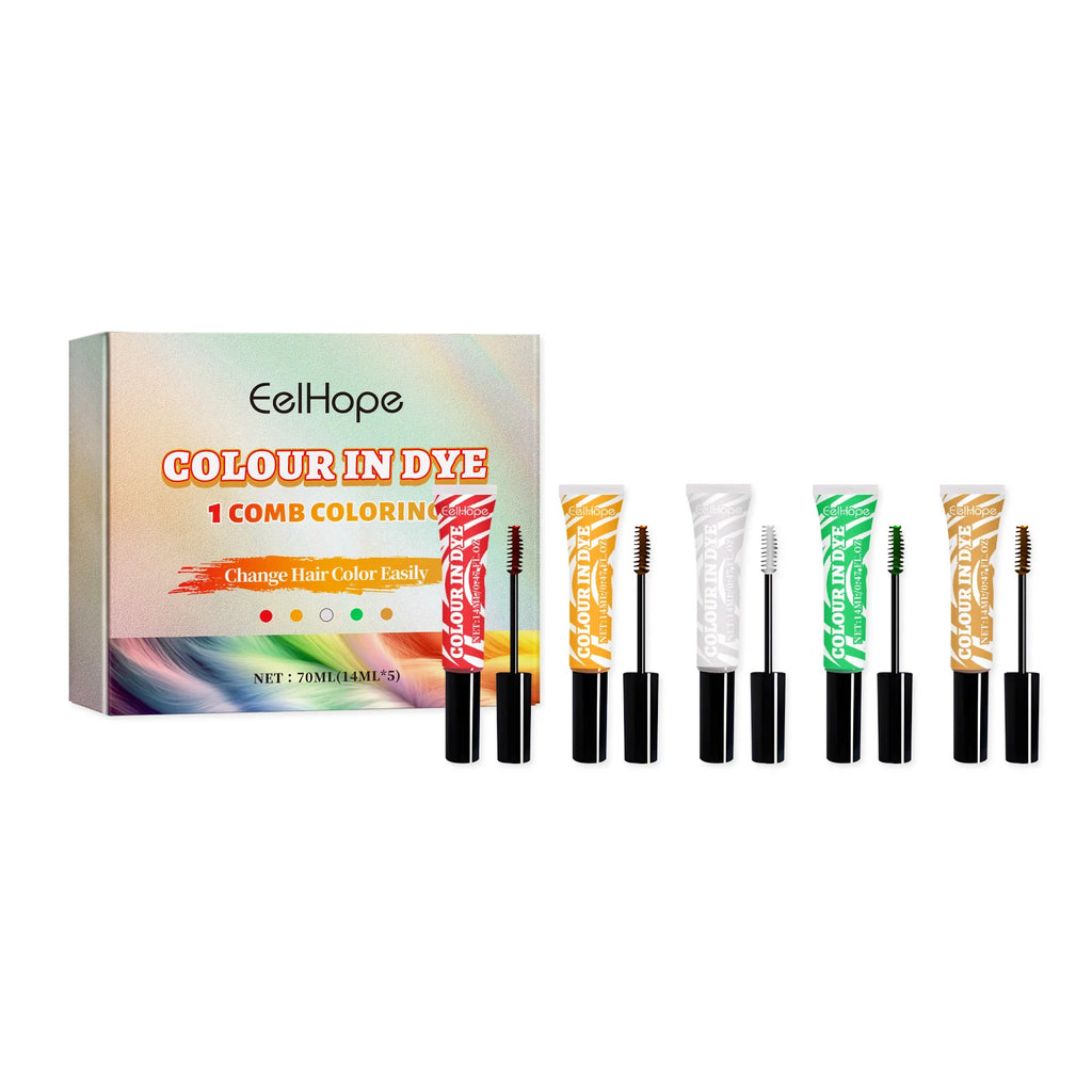 HOEGOA Temporary Hair Dye Set – 5 Vibrant Colors, Plant-Based Temporary Hair Dye Oasis Select A set