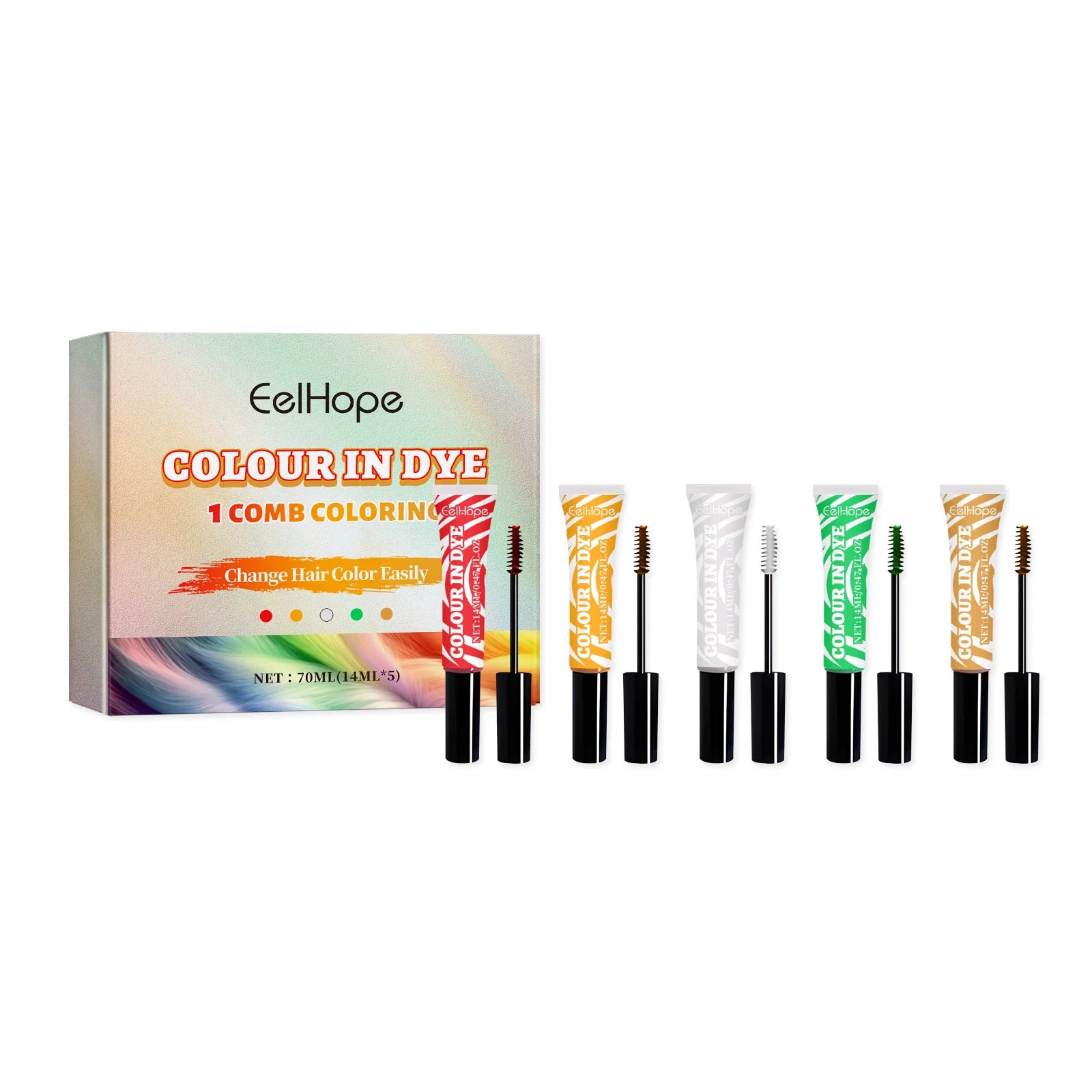 HOEGOA Temporary Hair Dye Set – 5 Vibrant Colors, Plant-Based Temporary Hair Dye Oasis Select A set