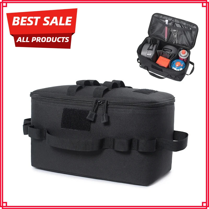 Outdoor Camping Gas Tank Storage Bag Large Capacity Ground Nail Tool Bag Gas Canister Picnic Cookware Utensils Kit Bag Oasis Select