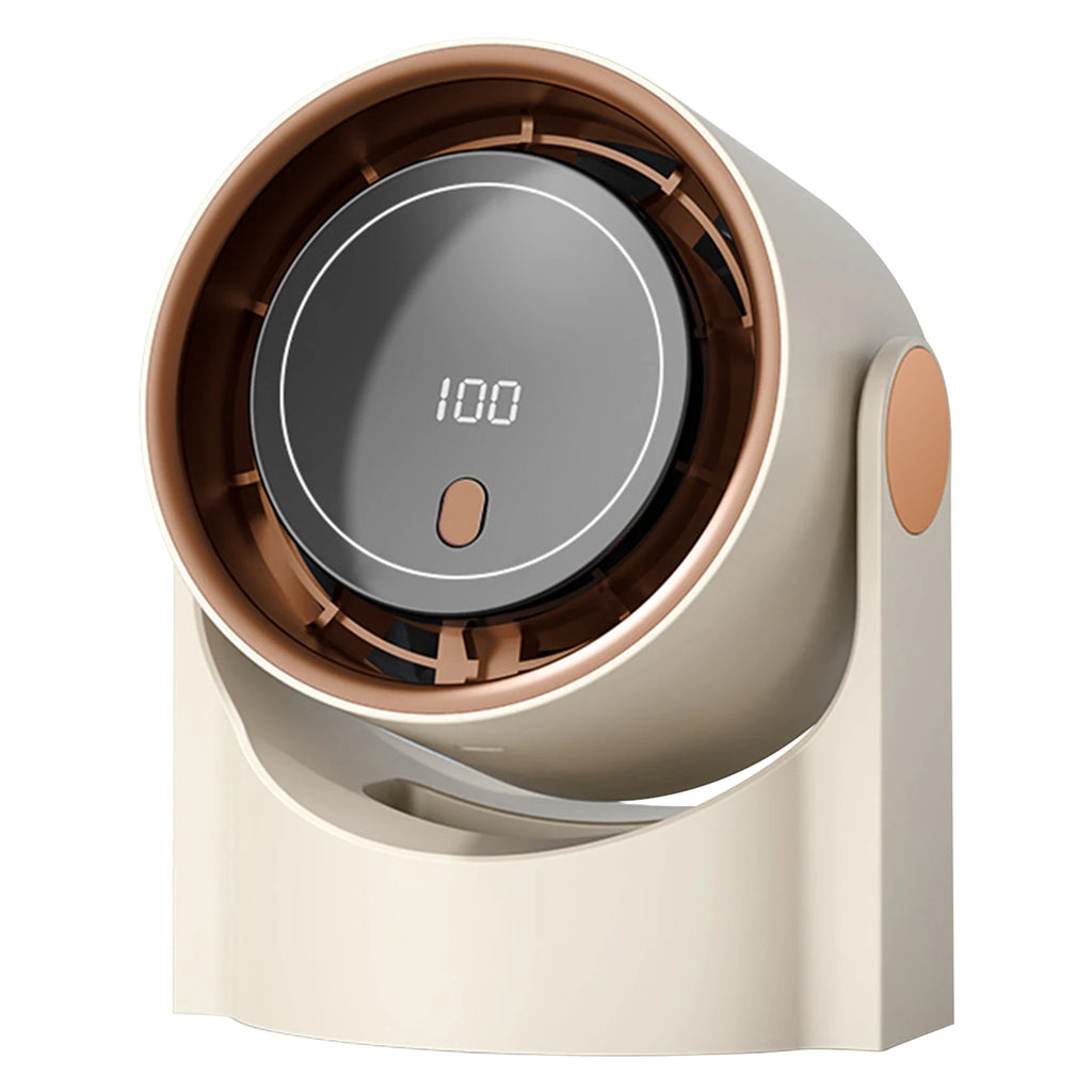 Quiet Desktop Air Circulator 100 Speeds Digital Display Desktop Fans with Rechargeable Battery Wall-Mouted Design for Bedroom Oasis Select beige China Mainland