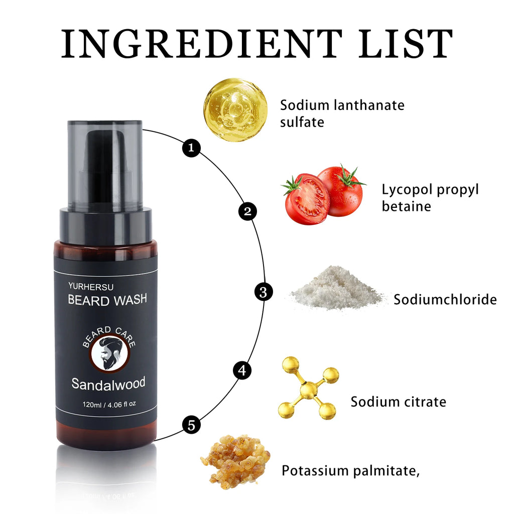 YURHERSU Men's Beard Shampoo – Deep Cleansing & Softening Beard Shampoo Oasis Select