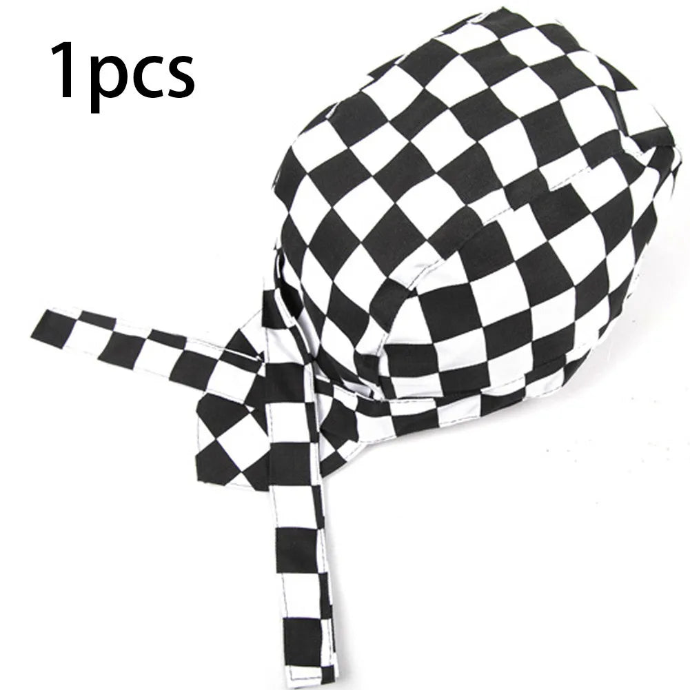 Adjustable Chef Hat | Unisex Kitchen Cooking Cap for Bakers Chef Hat Oasis Select Black and white grid