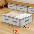 Large Capacity Clothes Storage Bag Heavy Duty Non-woven Organizer Box Clear Window for Comforters Blankets Bedding Under Bed Oasis Select XL