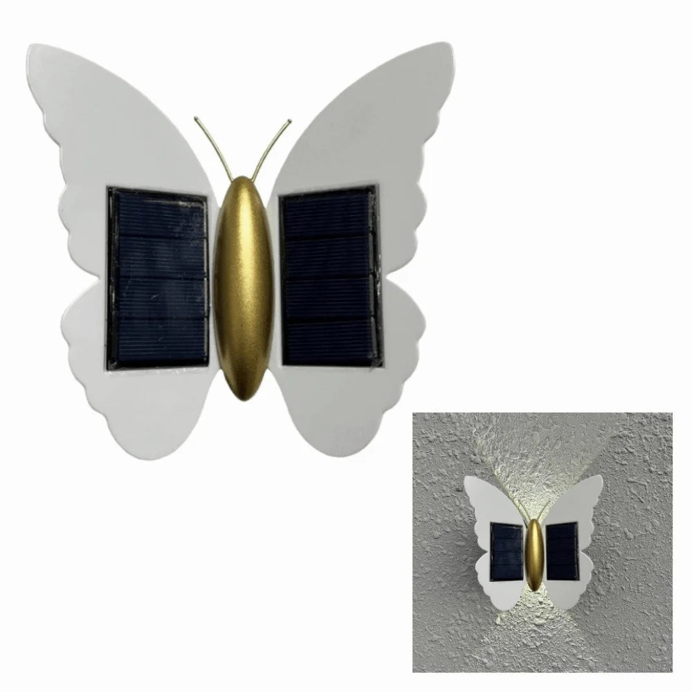 Butterfly Solar Wall Light | Auto On/Off, IP44 Outdoor Garden