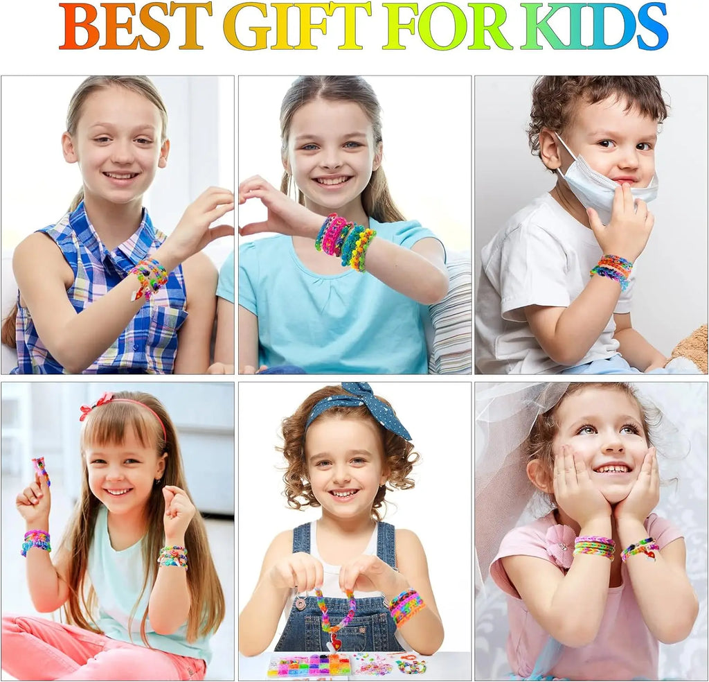 1Set Elastic Rubber Band Refill Loom Bracelet Kit Organizer for DIY Knitting Friendship Craft Girl Kid Creativity Birthday Gift Oasis Select