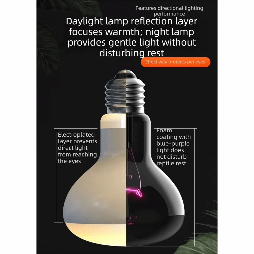 E27 UVA Reptile Heating Lamp 25–100W | Daylight Heat Bulb