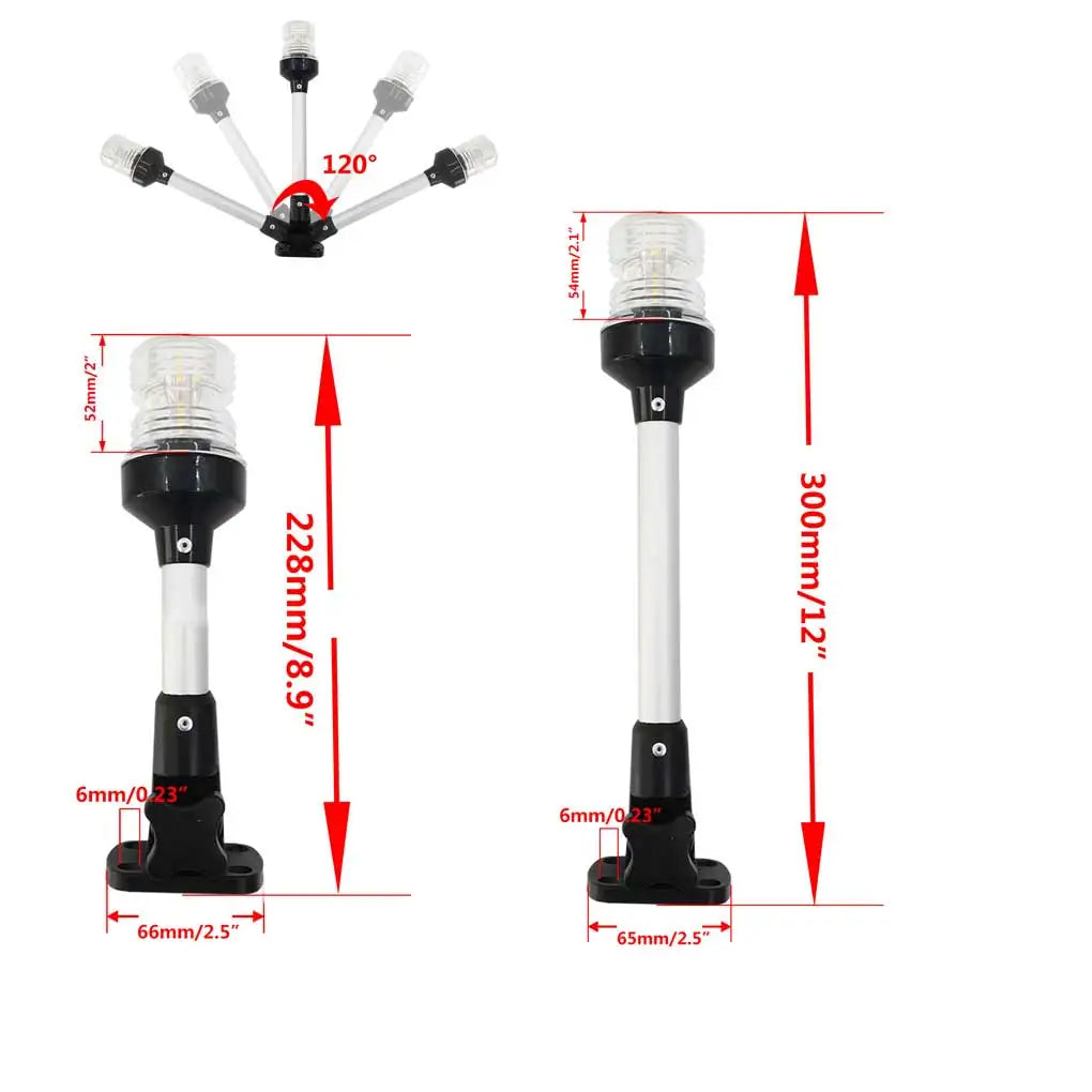 Adjustable Marine Boat Navigation LED Light Yacht Boat Kayak All-round Light LED Stern & Anchor Light Oasis Select