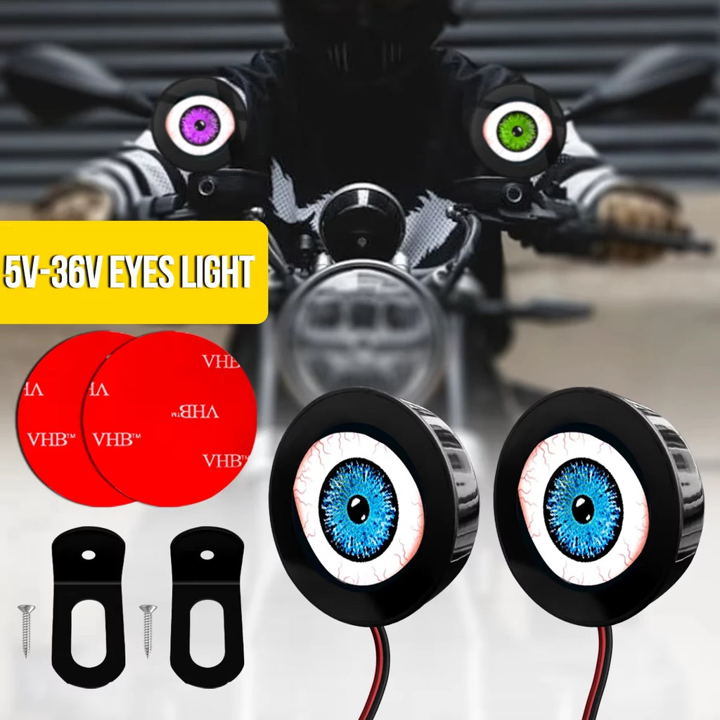 3D Devil Eye LED Motorcycle Decorative Light | 5V–36V Kit