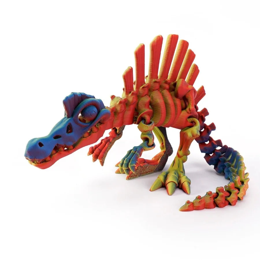 3D Printed Dinosaur Movable Echinosaurus Figurine Dragons Bone Model Desktop Craft Ornament Creative Novelty Gifts for Kids Oasis Select