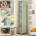 Slim Seam Cabinet Space-Saving Bookcase with Door Stackable Multi-Layer Rack Portable Movable Living Room Display Shelf Oasis Select Black-6 layer