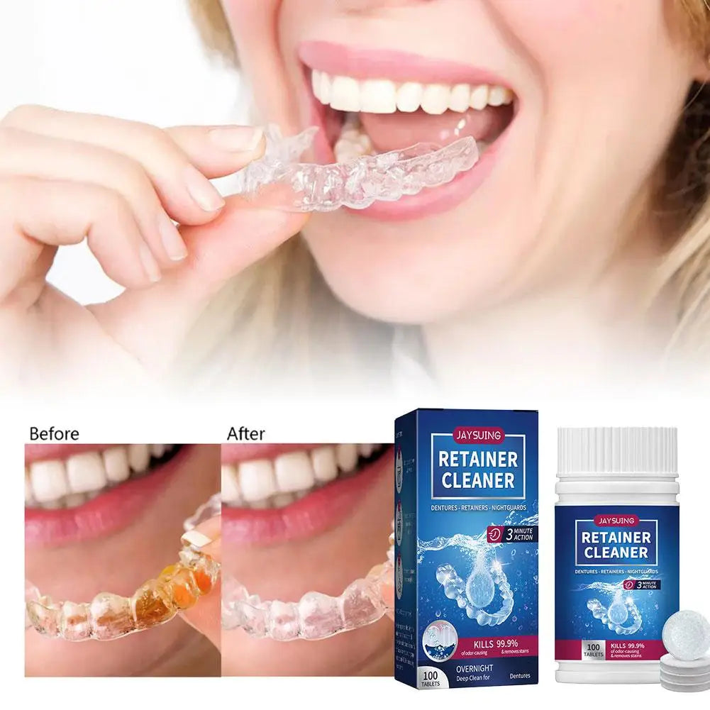 Eelhoe Denture Cleaning Tablets | Whitening & Fresh Breath 100 Tabs Denture Cleaning Tablets Oasis Select