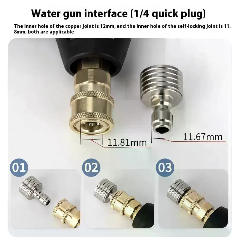 High Pressure 1/4 Interface Quick Connect Water Sprinkler Washing Nozzle Stainless Steel Shower Blades Wash Cars Irrigation Tool Oasis Select