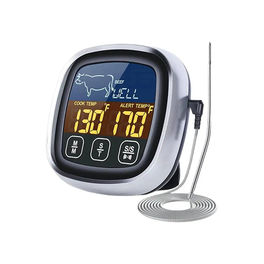 Digital Meat Thermometer Probe – Touch Screen & BBQ Timer Meat Thermometer Oasis Select White