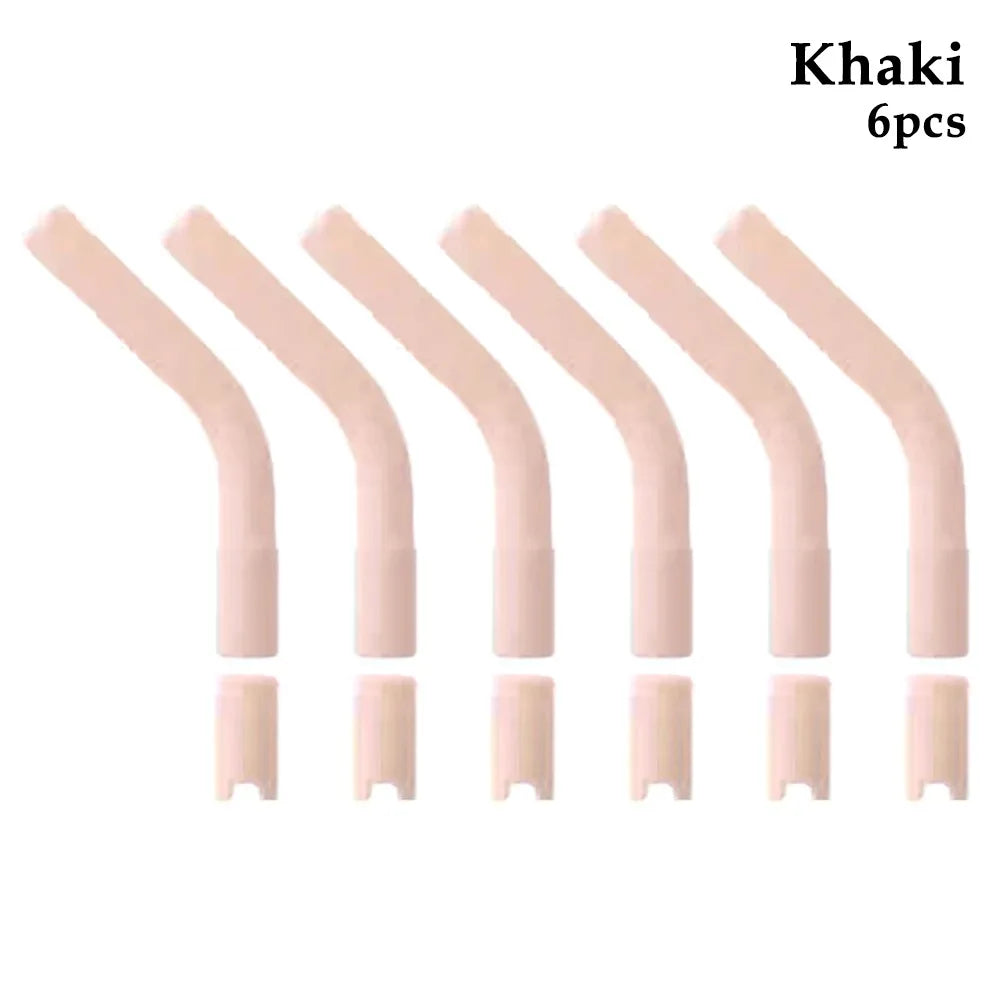 6Pcs Drink Blender Stick Drinking Straws Nozzle Tea Coffee Juice Universal Straw Head Colorful Drinkware Silicone Suction Nozzle Oasis Select 6Pcs Khaki