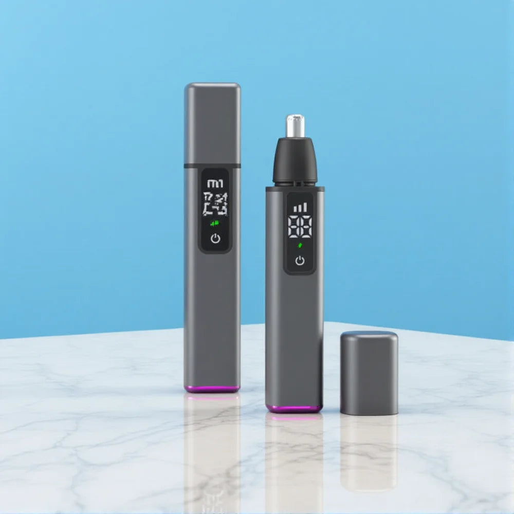 Rechargeable Nose & Facial Hair Trimmer – IPX7, USB, LED