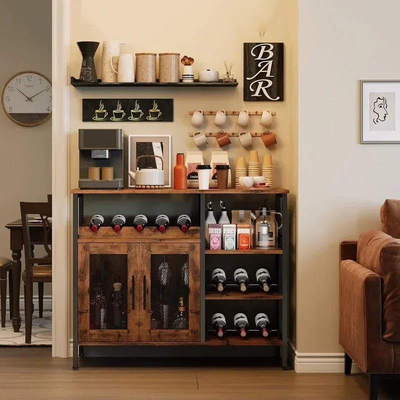 Household Solid Wood Wine Cabinet Restaurant Bar Counter Wine Rack Foreign Wine Display Stand Wine Collection Cabinet Large Oasis Select