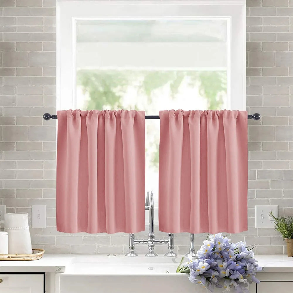 Short Tier Curtains | Half Window Panel – Light Filtering