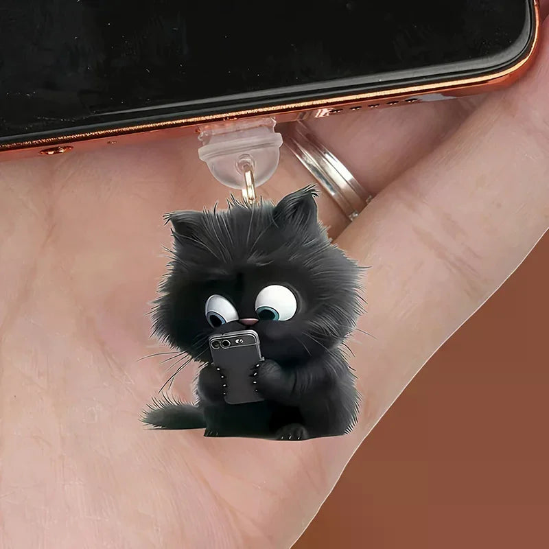 Cute Cat & Dog Type-C Dust Plug Charm Pendant
