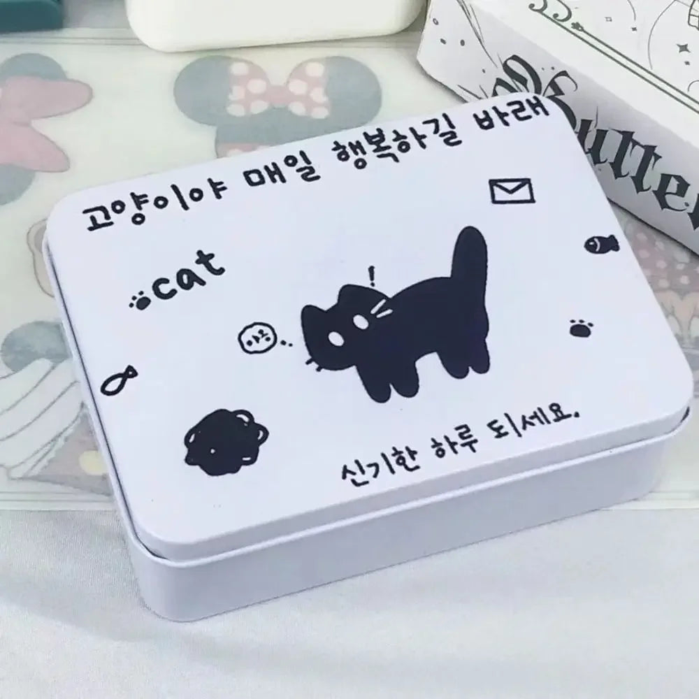 Cartoon Iron Storage Box Big Capacity Small Card Storage Box Desktop Storage School Stationery Kpop Photocards Oasis Select cat2