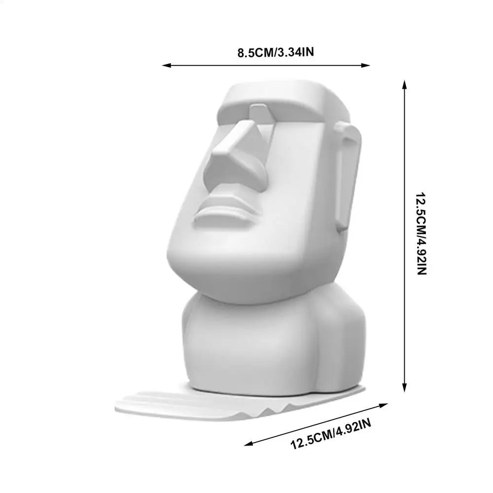Funny Eyeglass Holder Easter Island Sculpture Sunglass Holder Home Table Ornament Sculpture Multifunctional Mobile Phone Cradle Oasis Select White