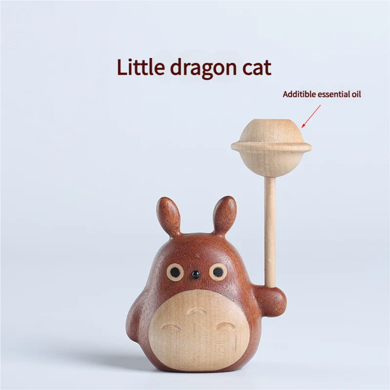 Ebony wood small base music box solid wood cat ornament umbrella big dragon cat music box DIY ornament base desktop Oasis Select No base C