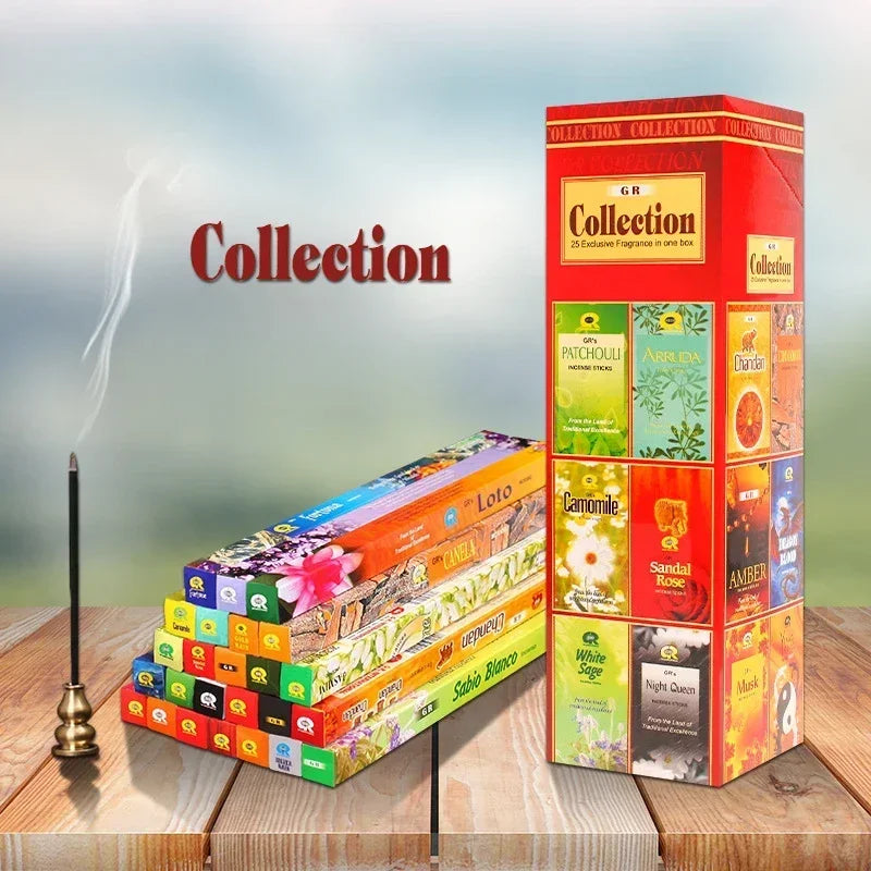 GR Indian Incense White Sage (Large Box) Sticks 25-small Boxes Original Packing Home Fragrance Indoor Long-lasting Aromatherapy Oasis Select Collection 25 smal box 200stick