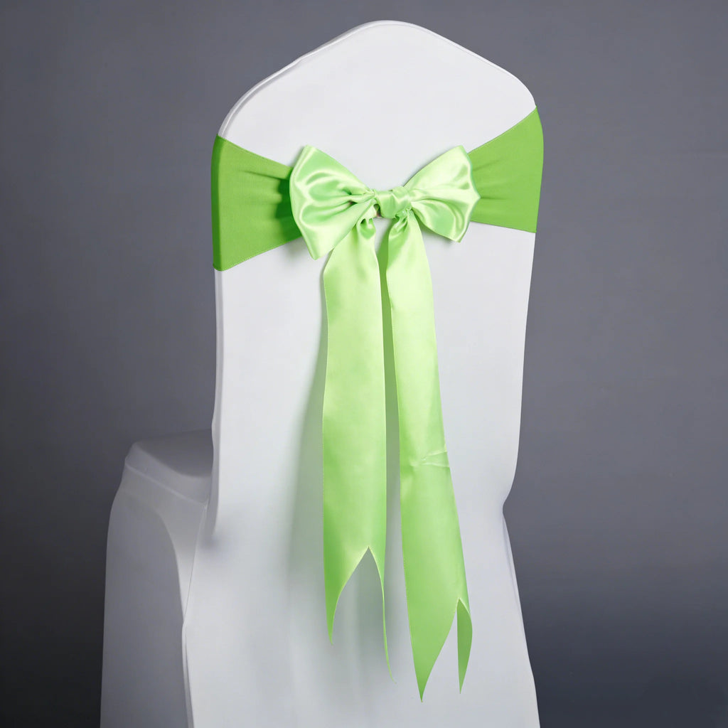 Wedding Decoration Spandex Chair Sashes Ready Made Bow Tie No Need To Tie Stretch Bands BIrthday Party Holiday Hotel Festival Oasis Select Green 1