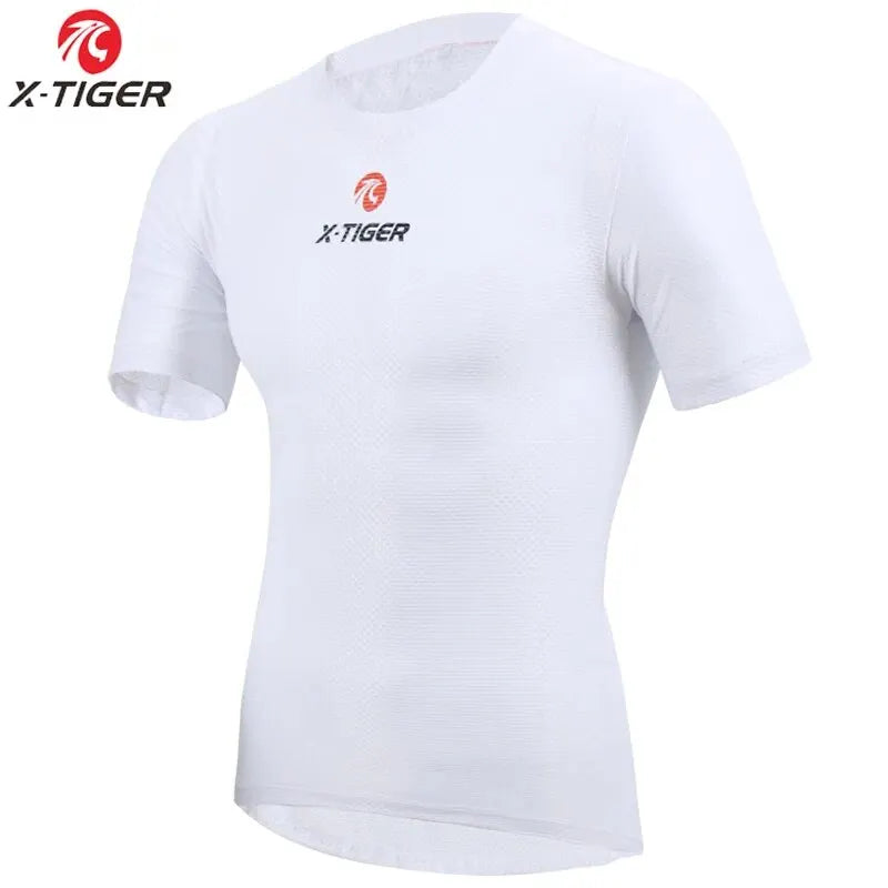 X-TIGER Men's Cycling Shirt Quick-dry Breathable Base Layers Bike Undershirt Polyester Mesh Biking Maillot Ciclismo Hombre Oasis Select Beige M