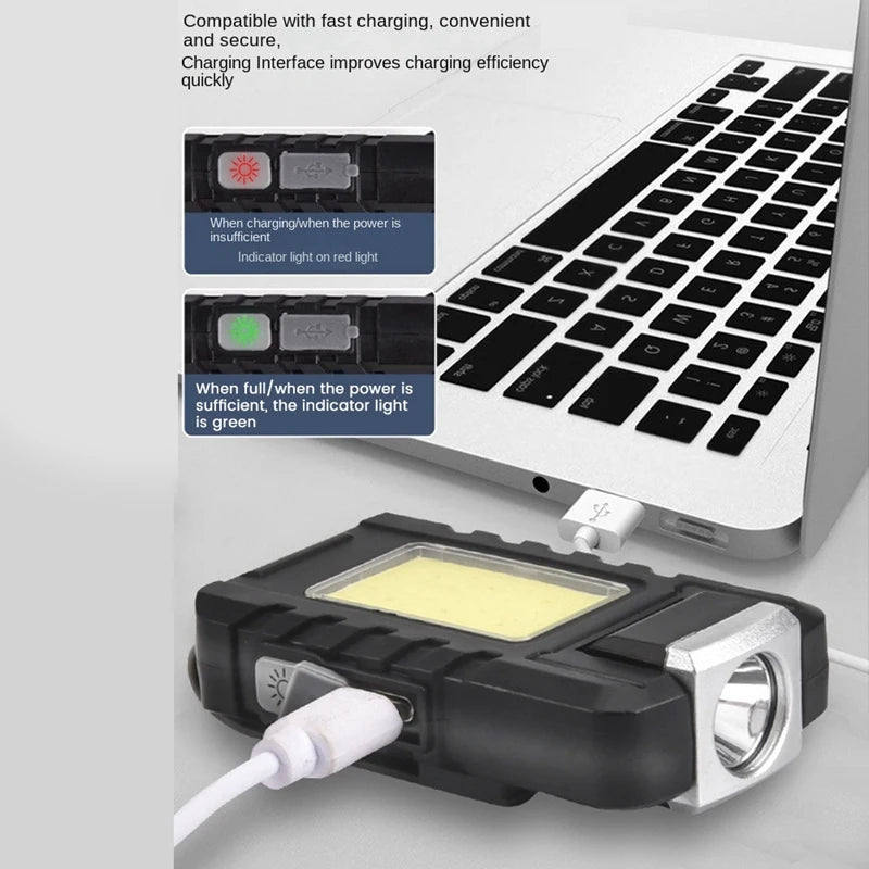 1 Pcs Multi-Purpose Type-C Rechargeable Head Light Outdoor Backpack Clip Walking Lamp Oasis Select