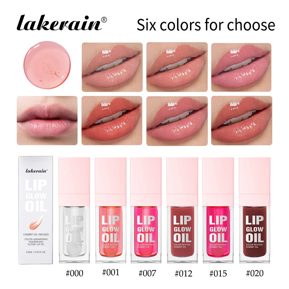 Crystal Lip Glow Oil Cherry Pink Lips Plumper Gloss Hydrating Plumping Lips Coat Tinted Lip Plumper Serum Lips Glow Oil Makeup Oasis Select