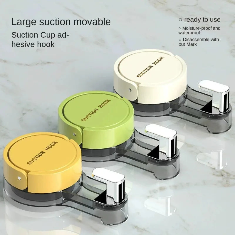 1pcs No-Drill Traceless Suction Hooks Strong Hold Vacuum Wall Hanger Waterproof Hook for Bathroom Kitchen Toilet Decor Oasis Select