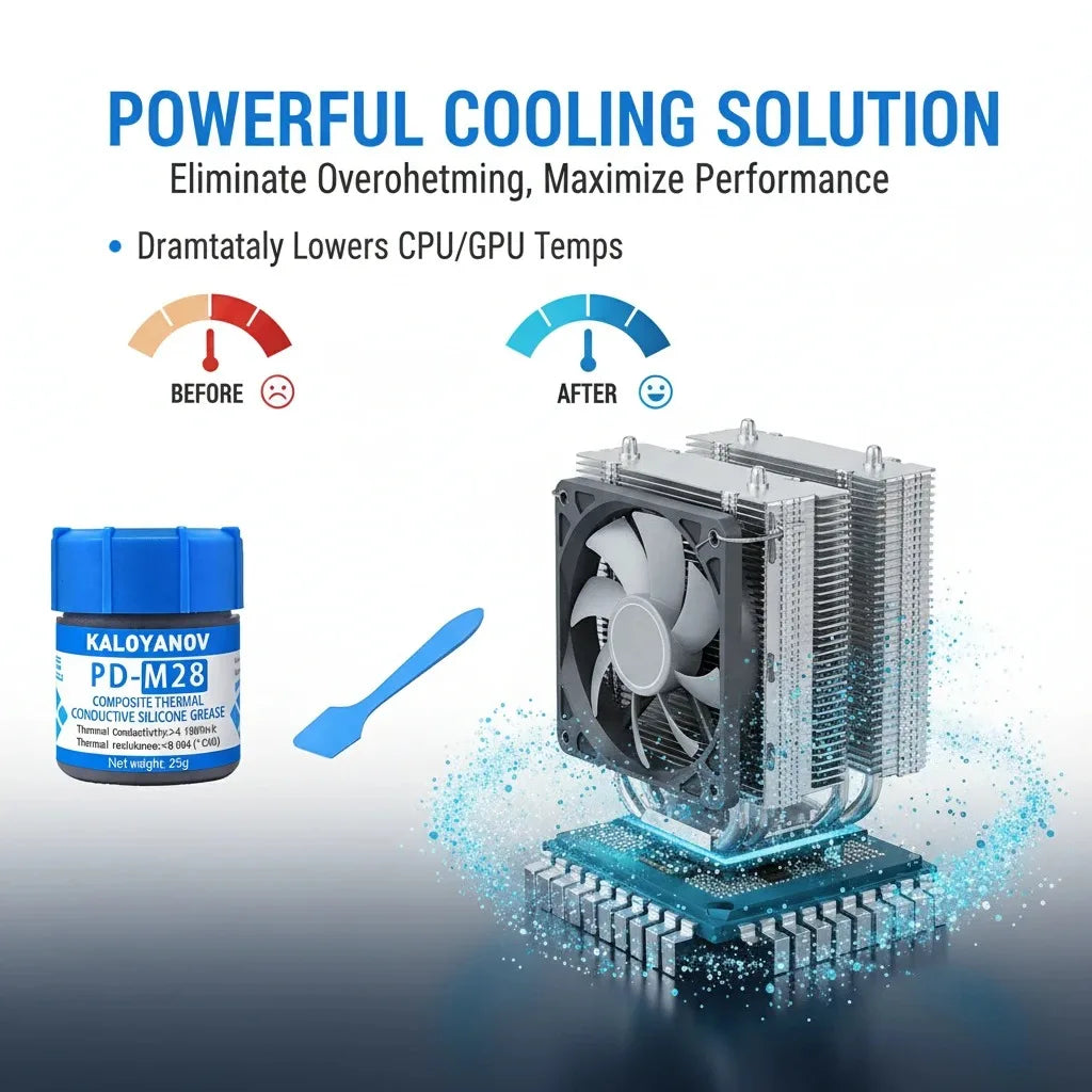 Advanced 25g CPU GPU Thermal Paste. High Heat Transfer Cooling Compound Grease with Scraper Tool for Processor Heatsinks Oasis Select