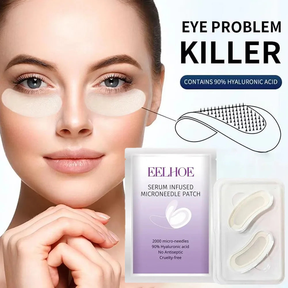 1 Pair Micro-needle Eye Patch Mask Anti-Wrinkle Patches with Collagen for Deep Hydration to Smooth Crow's Feet and Puffy Eyes Oasis Select