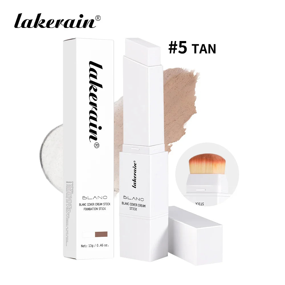 Color-changing Foundation Stick Blanc Foundation Korean Makeup Base High Coverage Concealer Natural Nude 2 IN 1 Foundation Stick Oasis Select 2pcs tan
