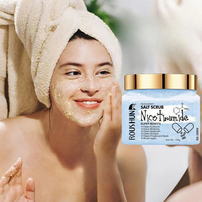 ROUSHUN Niacinamide Salt Body Scrub – Deep Cleanse Family Pack