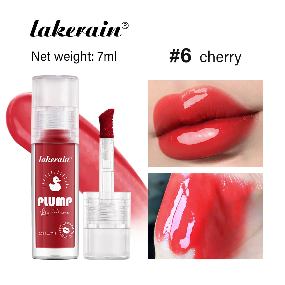 Lakerain Lip Glaze Brightening Lip Color Long-lasting Moisturizing Ginger Root Extract Lip Glaze Texture Hot Plump Lip Gloss Oasis Select Cherry