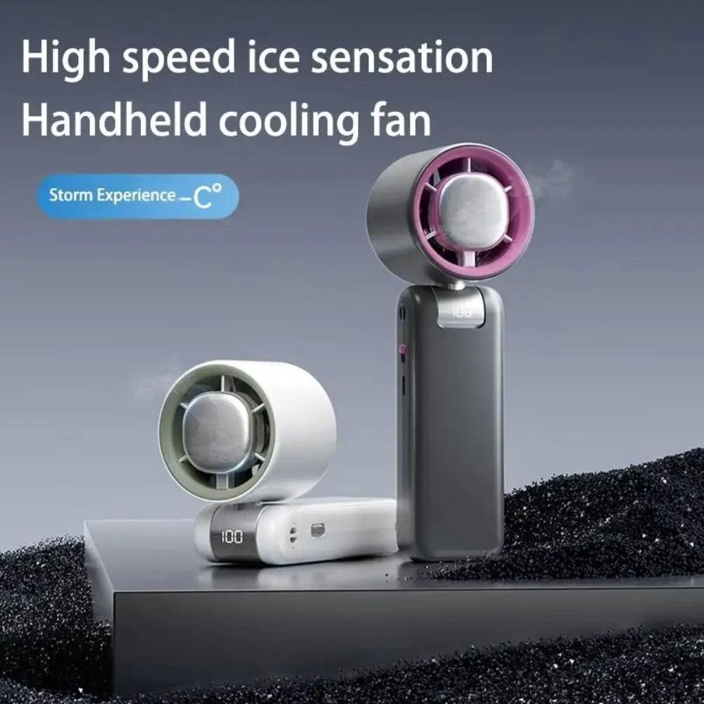 Travel Portable Small USB Charging Fan Rechargeable Stand Mini Hand Fan Convenient LED Digital Display Turbo Fan Lash Supplies Oasis Select
