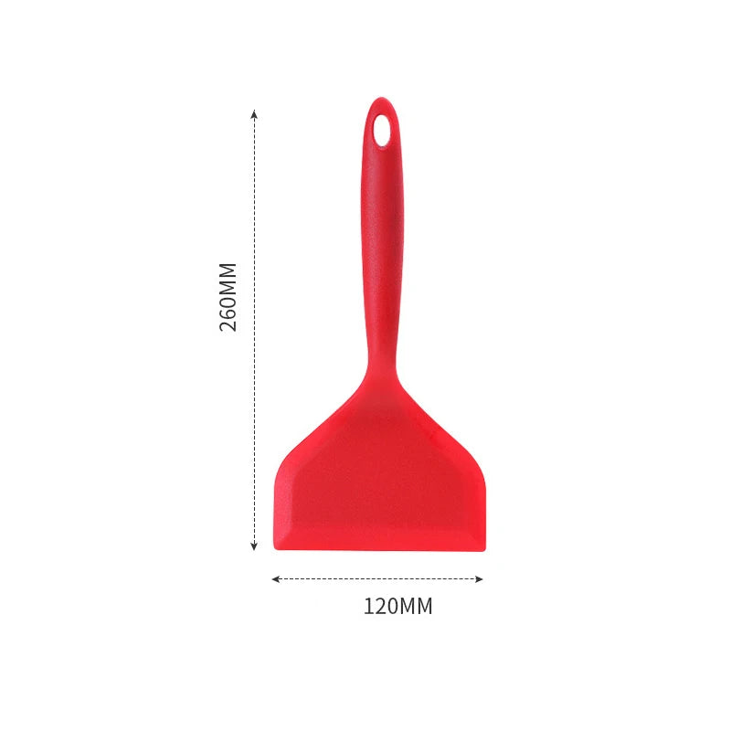 1PC Silicone Spatula Heat Resistant Non-Stick Kitchen Tool for Frying Pan Sushi Steak Fish Pancake Baking Household Food Grade Oasis Select Red