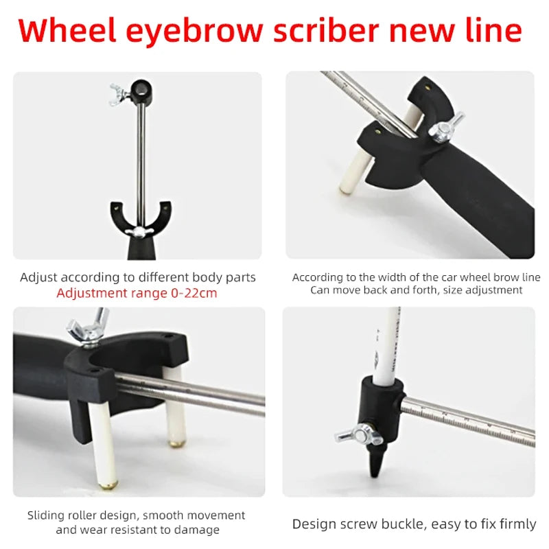 Car Wheel Eyebrow Scriber Auto Sheet Metal Dent Repair Tool Data Recovery Wheel Eyebrow Rib Line Parallel Drawing Tool Oasis Select